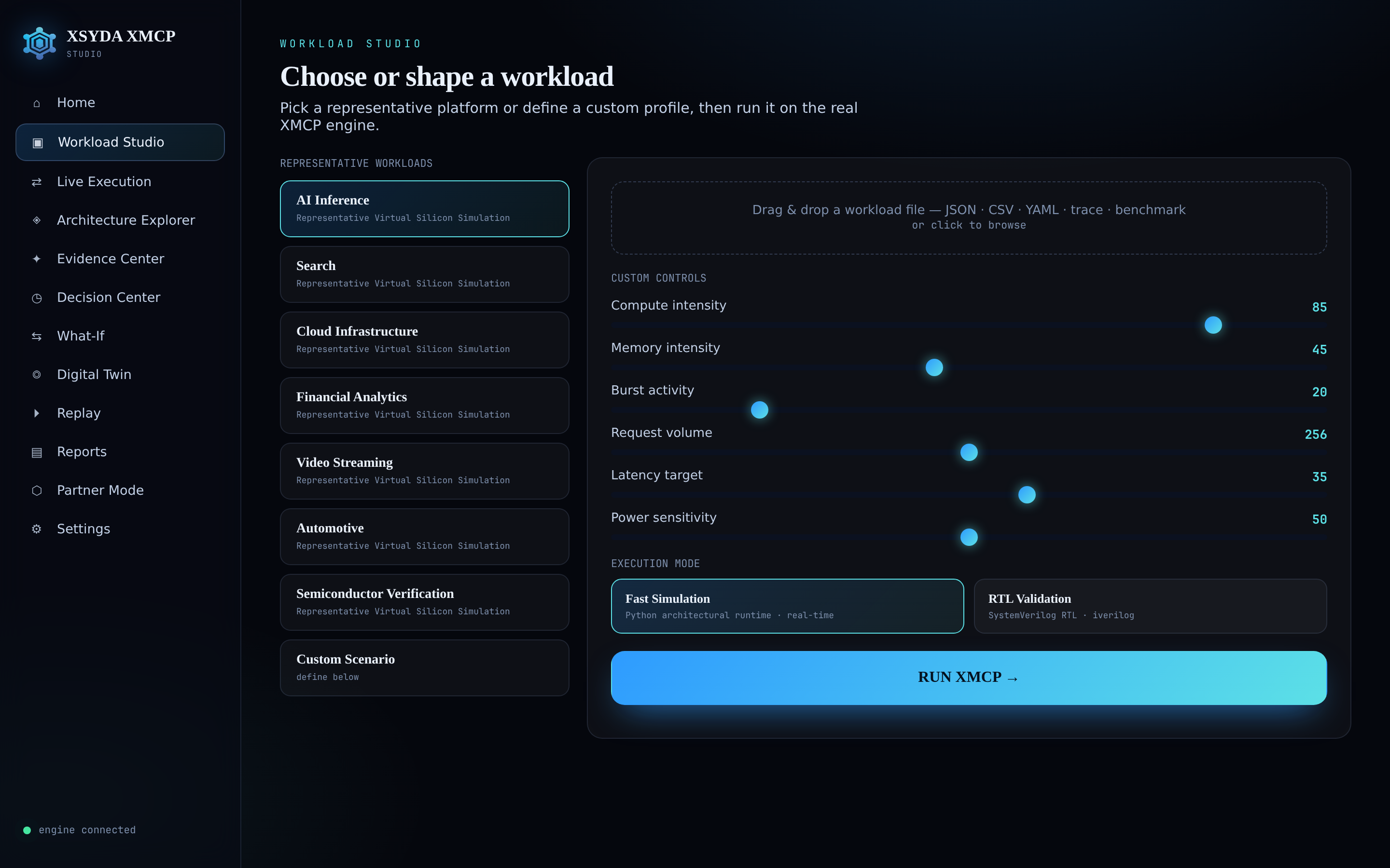 XMCP Studio — Workload Studio